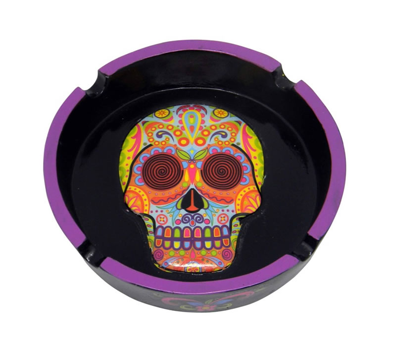 Fantasy Gifts Day of the Dead Multi Colored Ashtray, Day of the Dead